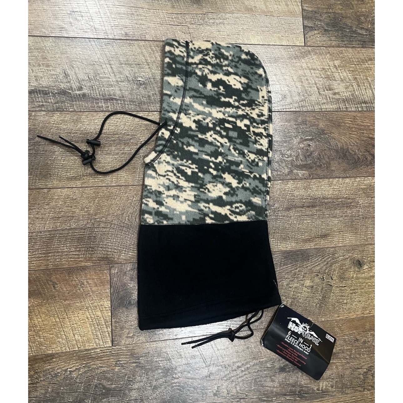 Nwt Hot Headz 6 In 1 Fleece Hood Digital Camo Adjustable Hunting Techwear